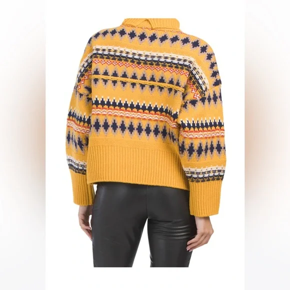 NWT RAG & BONE Willow Fair Isle wool turtleneck sweater $475. - Picture 6 of 8